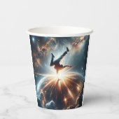 Galactische breakdance explosie in de ruimte papieren bekers (Achterkant)
