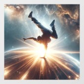 Galactische breakdance explosie in de ruimte raamsticker (Vel)