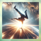 Galactische breakdance explosie in de ruimte raamsticker (Vel 3)