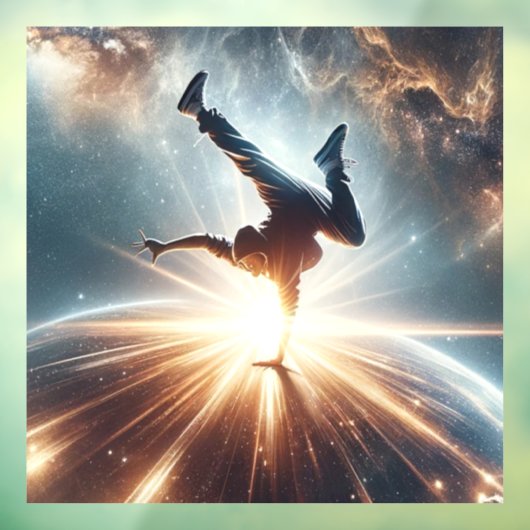 Galactische breakdance explosie in de ruimte raamsticker (Vel 3)