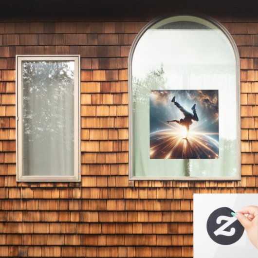 Galactische breakdance explosie in de ruimte raamsticker (Huis Raam)