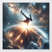 Galactische breakdance explosie in de ruimte raamsticker (Vel)