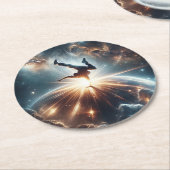 Galactische breakdance explosie in de ruimte ronde kartonnen onderzetter (Gebogen)