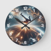 Galactische breakdance explosie in de ruimte ronde klok (Voorkant)