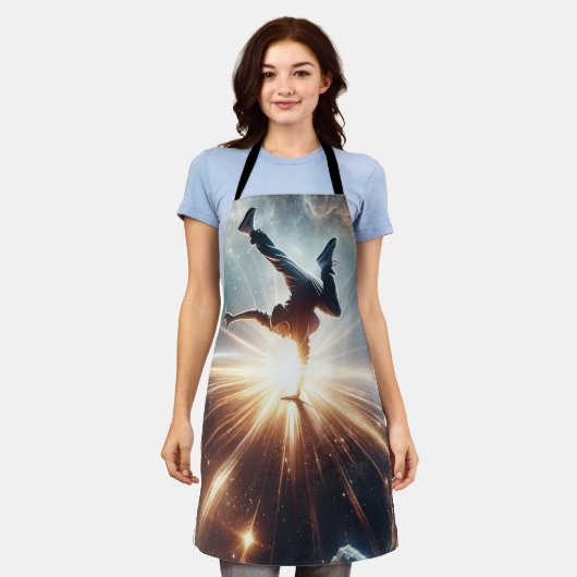 Galactische breakdance explosie in de ruimte schort (Gedragen)