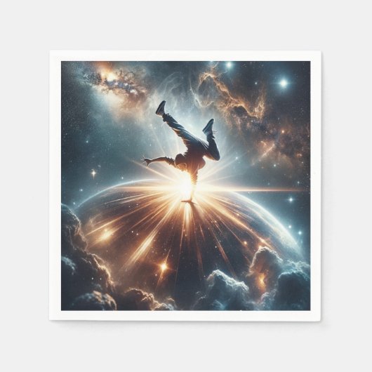 Galactische breakdance explosie in de ruimte servet (Voorkant)