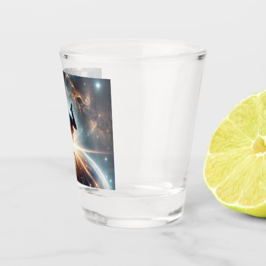 Galactische breakdance explosie in de ruimte shot glas (Rechts)