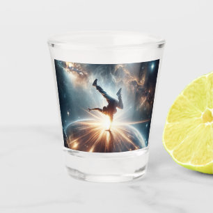 Galactische breakdance explosie in de ruimte shot glas