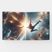Galactische breakdance explosie in de ruimte spandoek (Horizontaal)