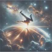 Galactische breakdance explosie in de ruimte sticker (Voorkant)