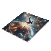 Galactische breakdance explosie in de ruimte tegeltje (Zijkant)