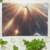 Galactische breakdance explosie in de ruimte theedoek (Gevouwen)