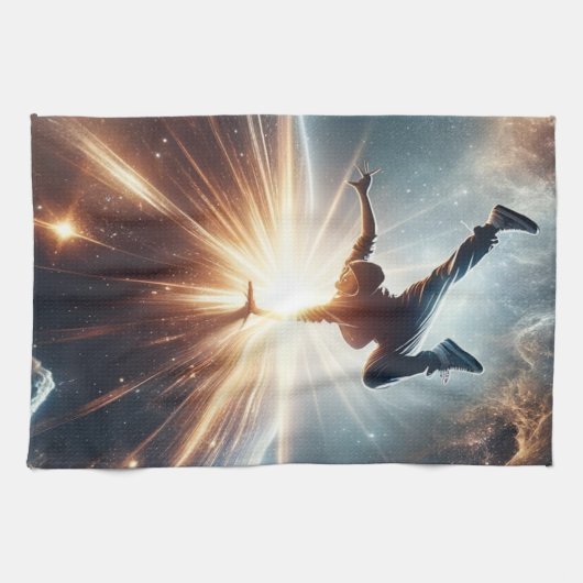 Galactische breakdance explosie in de ruimte theedoek (Horizontaal)