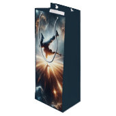 Galactische breakdance explosie in de ruimte wijn cadeautas (Achterkant Gekanteld)