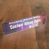 Galactische buitenruimte Paarse nevels Naambordje (Zijkant)