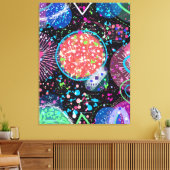 Galactische Buurt: Abstracte Kunst Ansichtkaart Canvas Afdruk (Insitu (Woonkamer))