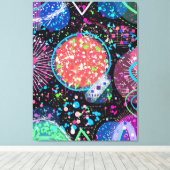 Galactische Buurt: Abstracte Kunst Ansichtkaart Canvas Afdruk (Insitu (Houten vloer))