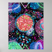 Galactische Buurt: Abstracte Kunst Ansichtkaart Poster (Voorkant)