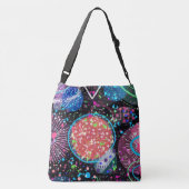 Galactische Buurt: Abstracte Kunst Crossbody Tas (Achterkant)