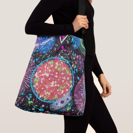 Galactische Buurt: Abstracte Kunst Crossbody Tas (Dichtbij)
