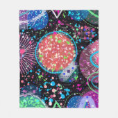 Galactische Buurt: Abstracte Kunst Fleece Deken (Voorkant)