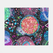 Galactische Buurt: Abstracte Kunst Fleece Deken (Voorkant (Horizontaal))