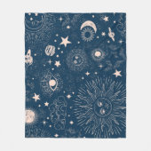 Galactische Constellaties: Ruimtepatroon ontwerp Fleece Deken (Voorkant)