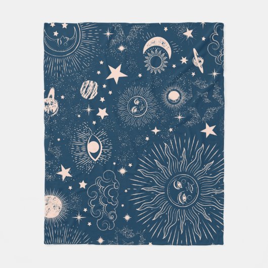 Galactische Constellaties: Ruimtepatroon ontwerp Fleece Deken (Voorkant)
