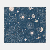 Galactische Constellaties: Ruimtepatroon ontwerp Fleece Deken (Voorkant (Horizontaal))