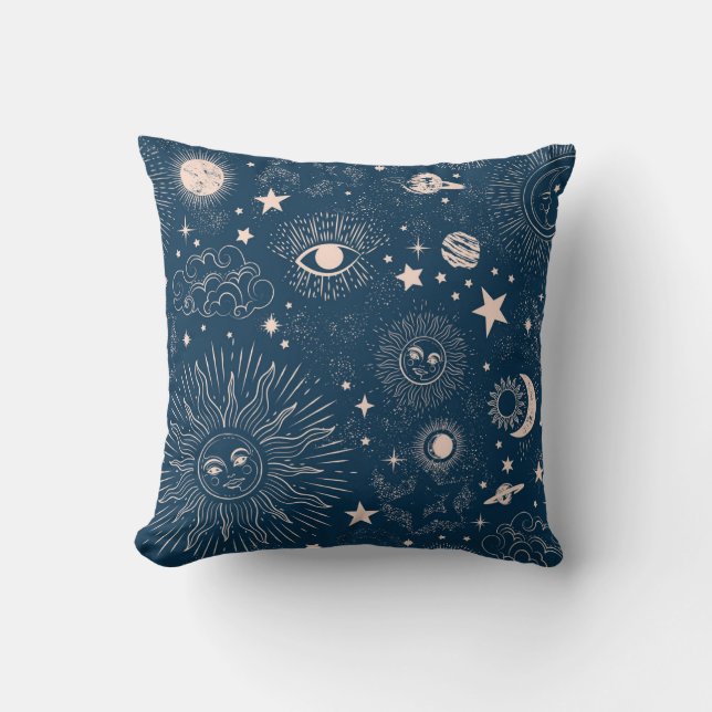 Galactische Constellaties: Ruimtepatroon ontwerp Kussen (Voorkant)