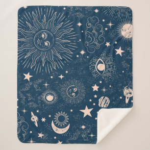 Galactische Constellaties: Ruimtepatroon ontwerp Sherpa Deken