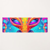 Galactische Cyborg Alien met Neon Glow Yogamat (Voorkant (horizontaal))