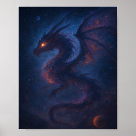Galactische Drakennevel Fantasie Poster