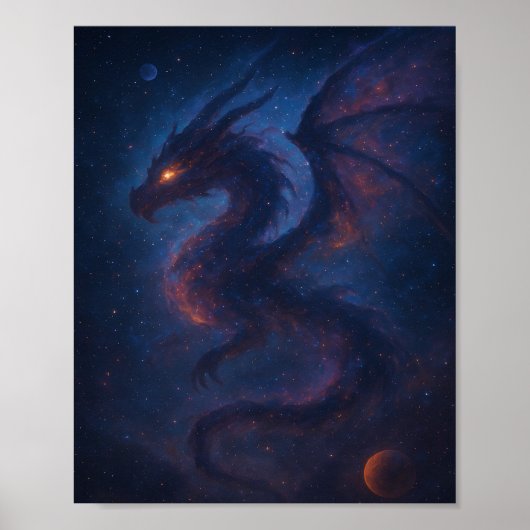 Galactische Drakennevel Fantasie Poster (Voorkant)