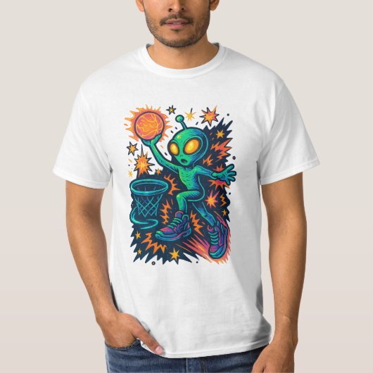Galactische Dunk: Alien in Kicks! T-shirt (Voorkant)