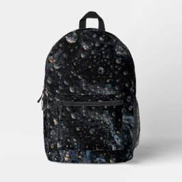 Galactische edelsteendruppels op een kosmisch canv bedrukte rugzak