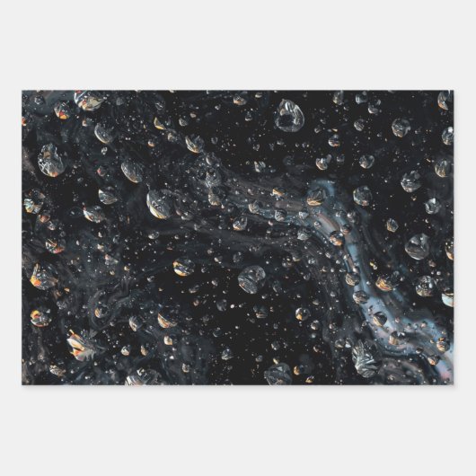 Galactische edelsteendruppels op een kosmisch canv inpakpapier vel (Voorkant 2)