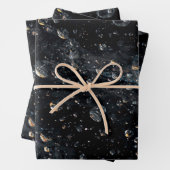 Galactische edelsteendruppels op een kosmisch canv inpakpapier vel (In situ)