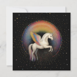 Galactische Eenhoorn Regenboog Gekleurde Sterren D Kaart