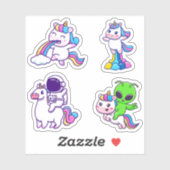 Galactische eenhoorns - grillige ruimteavonturen sticker (Vel)