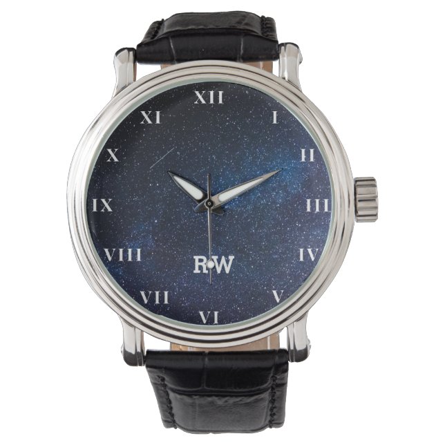 Galactische Galaxy Outer Space Nebula Marine Blauw Horloge (Voorkant)