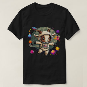 Galactische Geit T-Shirt met UFO Funny Space ani