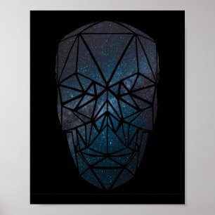 Galactische geometrische schedel poster