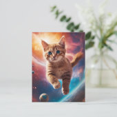 Galactische Ginger Taby in een kosmische ruimte av Briefkaart (Staand voorkant)
