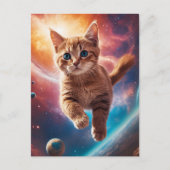 Galactische Ginger Taby in een kosmische ruimte av Briefkaart (Voorkant)