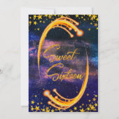 Galactische gloed licht zoet zestien verjaardagsfe kaart (Achterkant)