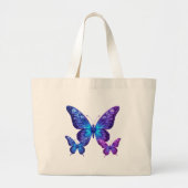 🌌 Galactische gloed vlinders 🌌 Grote Tote Bag (Voorkant)