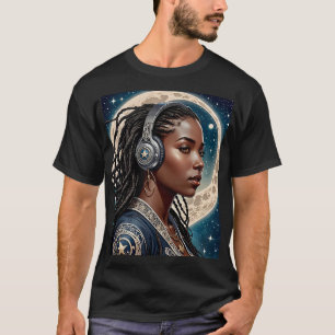 Galactische Godin Hoofdtelefoon Art T-shirt