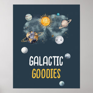 Galactische Goodies Galaxy Outer Space Verjaardag Poster