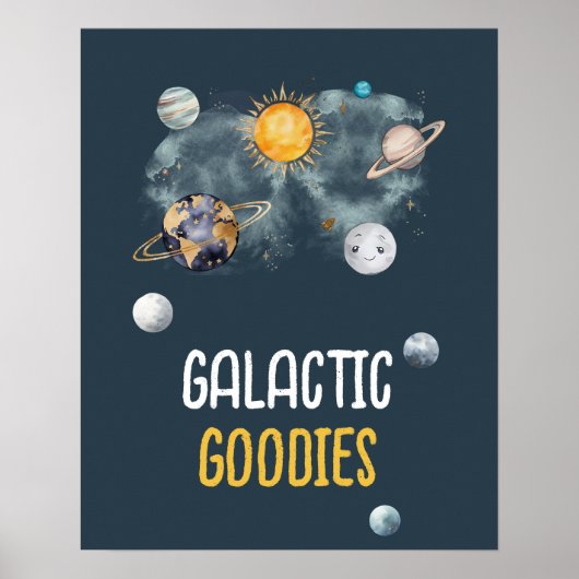 Galactische Goodies Galaxy Outer Space Verjaardag Poster (Voorkant)